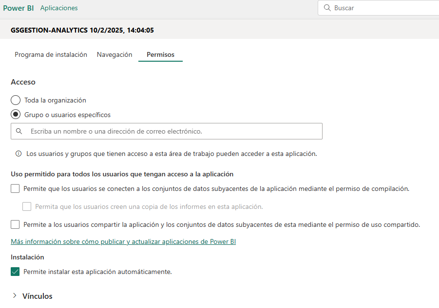Actualizar aplicación