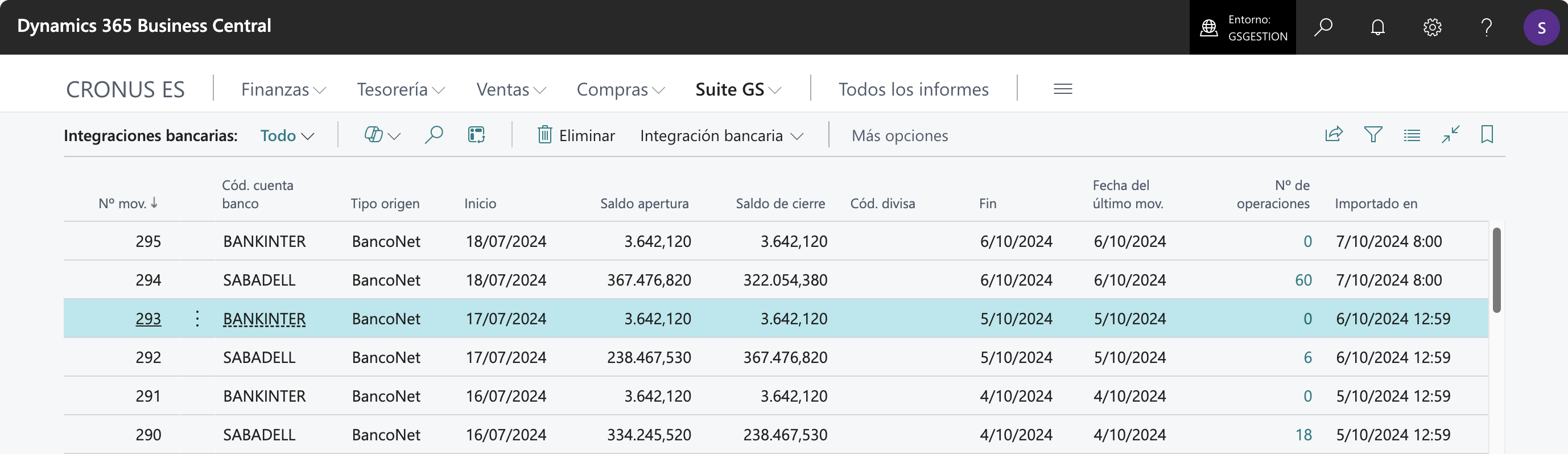Listado de integraciones