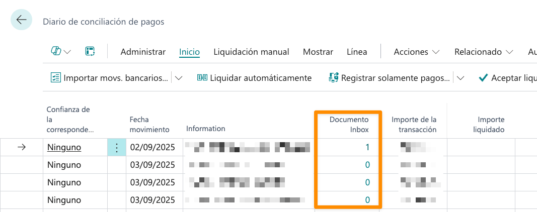 Diario de conciliación de pagos