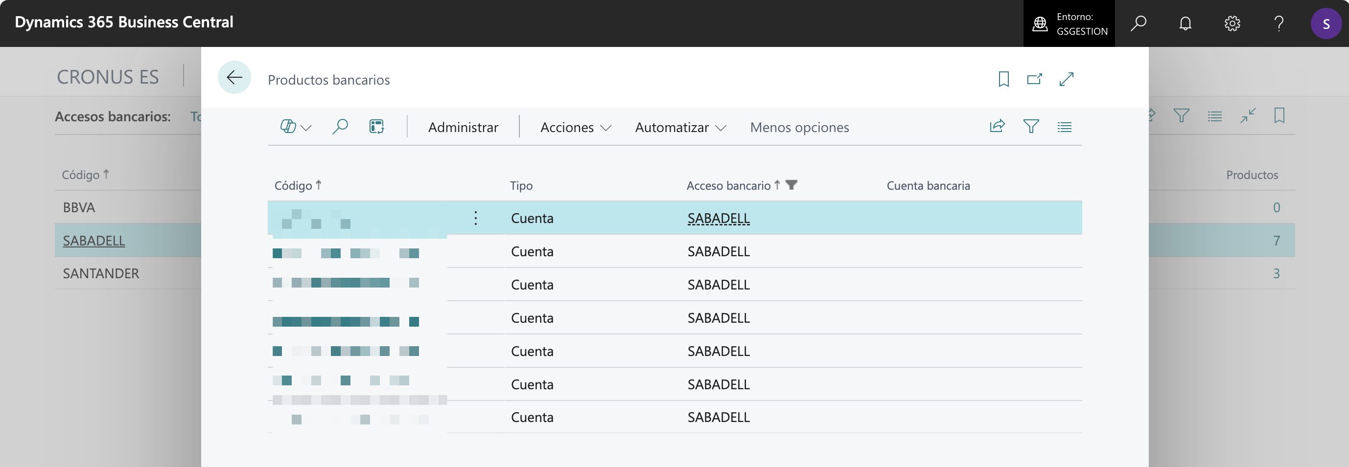 Lista de productos