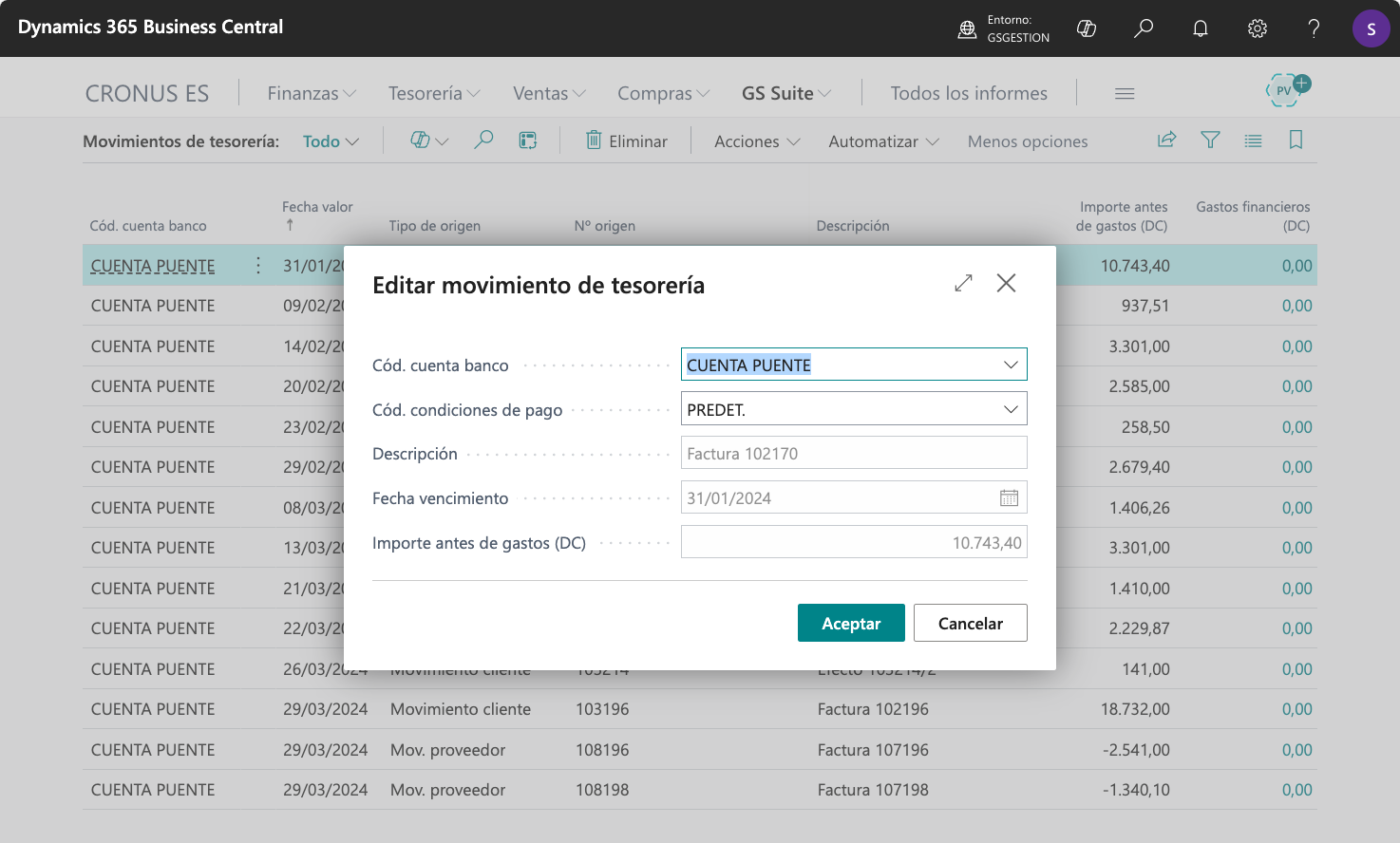 Editar condiciones de pago