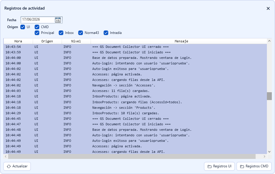 Visualizador de logs