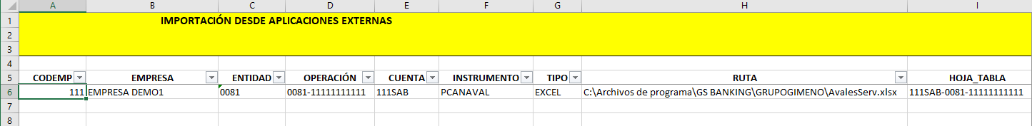 Excel Apps Externas
