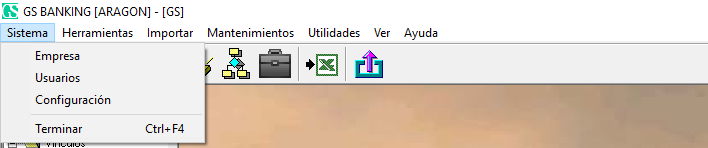 Menú sistema