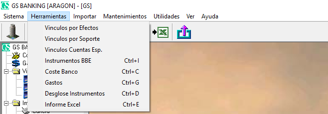 Menú herramientas